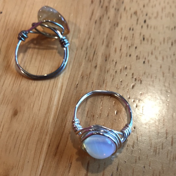 Handmade moonstone opal ring, gemstone rings 6.5 - Picture 3 of 4